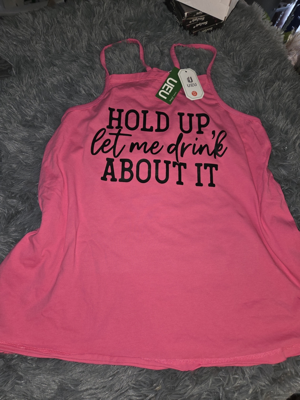 Pink Graphic Camisole "Hold Up Let Me Drink About It"